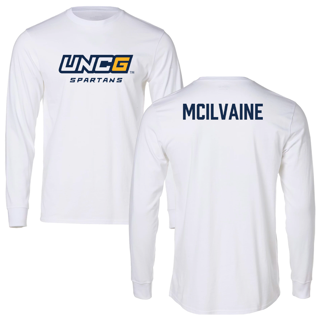 UNC Greensboro Golf (W) White Performance Long Sleeve - Kasey McIlvaine