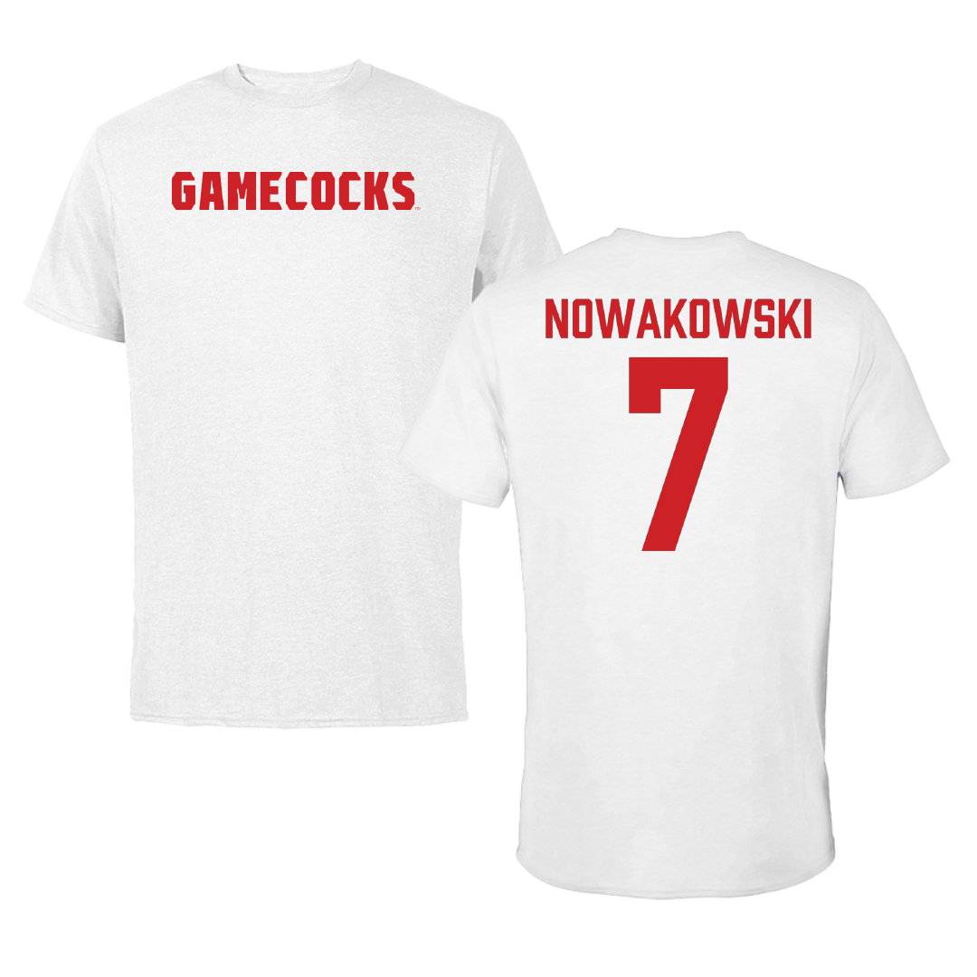 Jacksonville State University Softball White Performance Tee - #7 Morgan Nowakowski