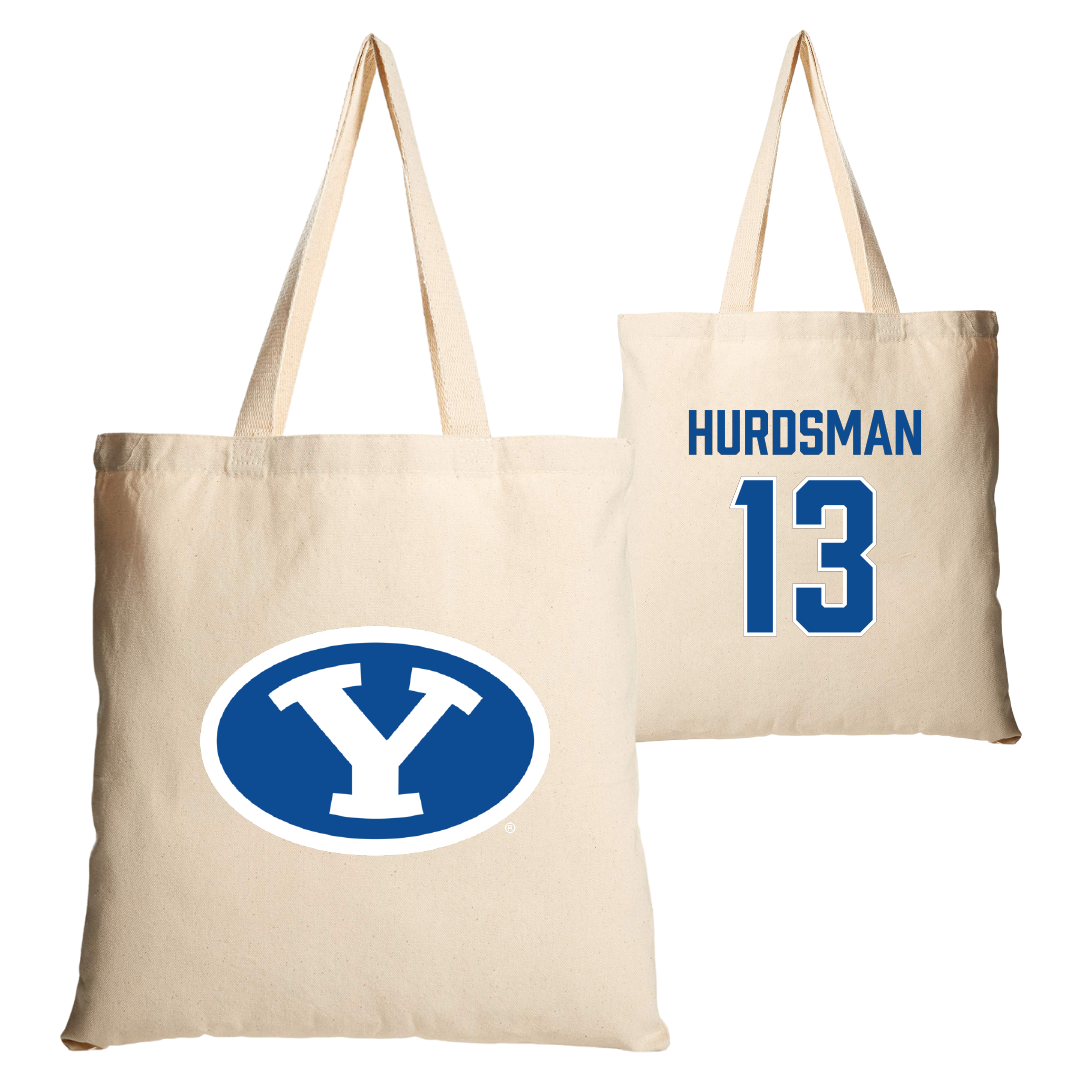 Brigham Young University Baseball Tan Canvas Tote Bag - #13 Bryker Hurdsman