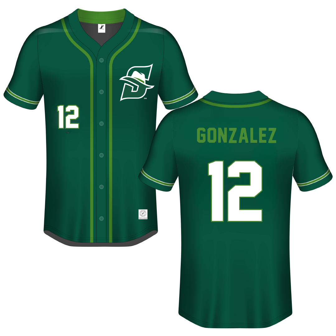 Stetson University Green Button-Down Jersey - #12 Anthony Gonzalez