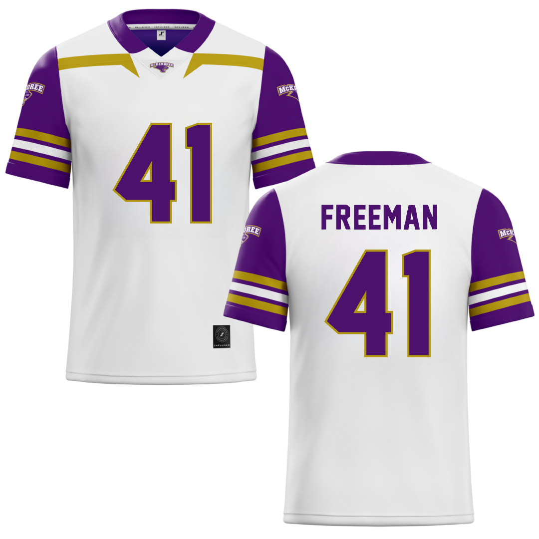 McKendree University White Football Jersey - #41 Jassani Freeman