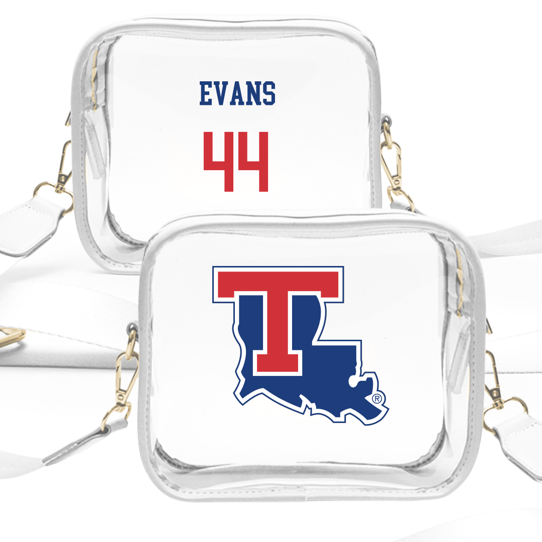 Louisiana Tech University Baseball White Clear Stadium Bag - #44 John Evans
