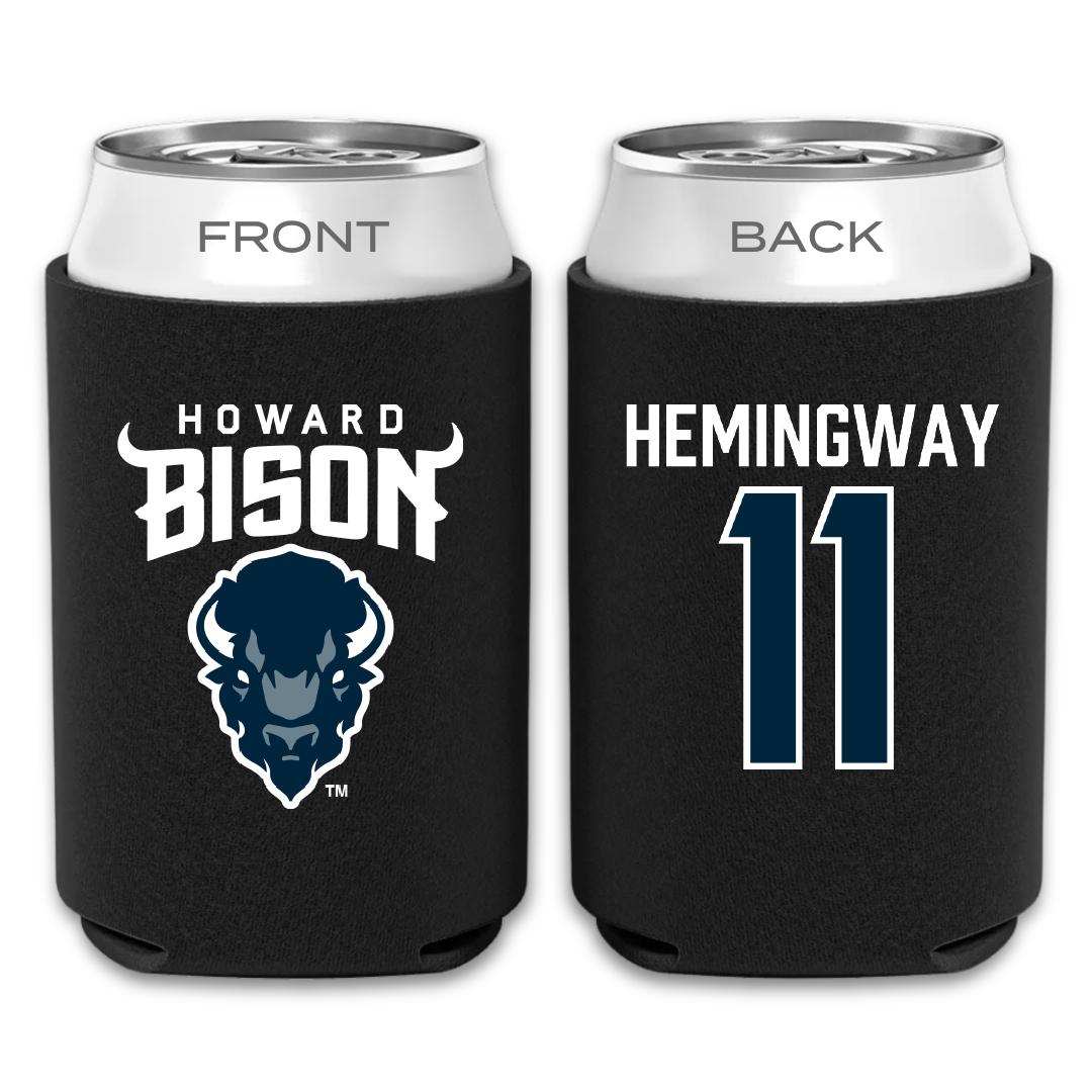 Howard University Basketball Black Can Cooler - #11 Salah Hemingway