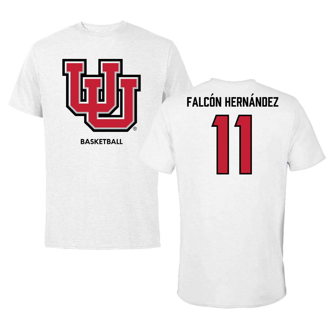 University of Utah Basketball (W) White Performance Tee - #11 Daniela Falcón Hernández