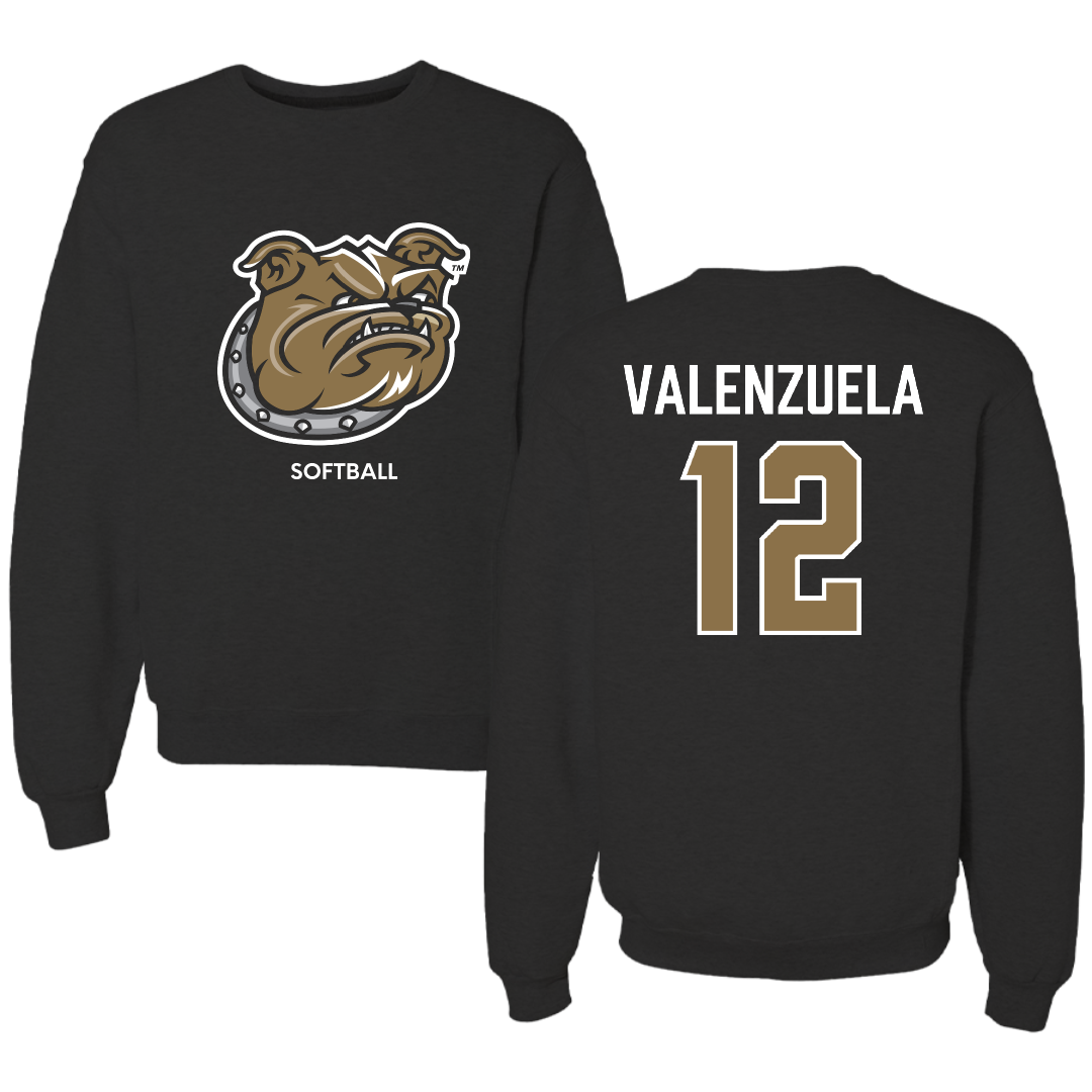 Bryant University Softball Black Crewneck - #12 Faith Valenzuela