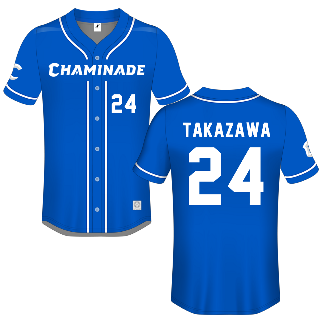 Chaminade University Blue Button-Down Jersey - #24 Izack Takazawa