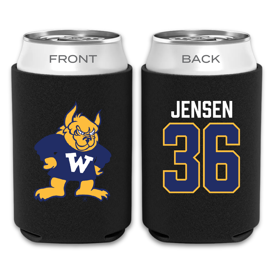 Webster University Baseball Black Can Cooler - #36 Noah Jensen