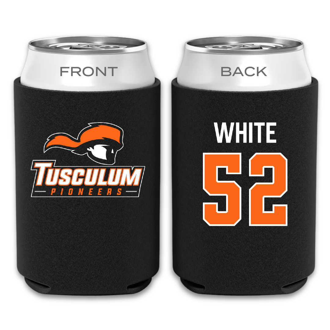 Tusculum University Football Black Can Cooler - #52 Johnathan White