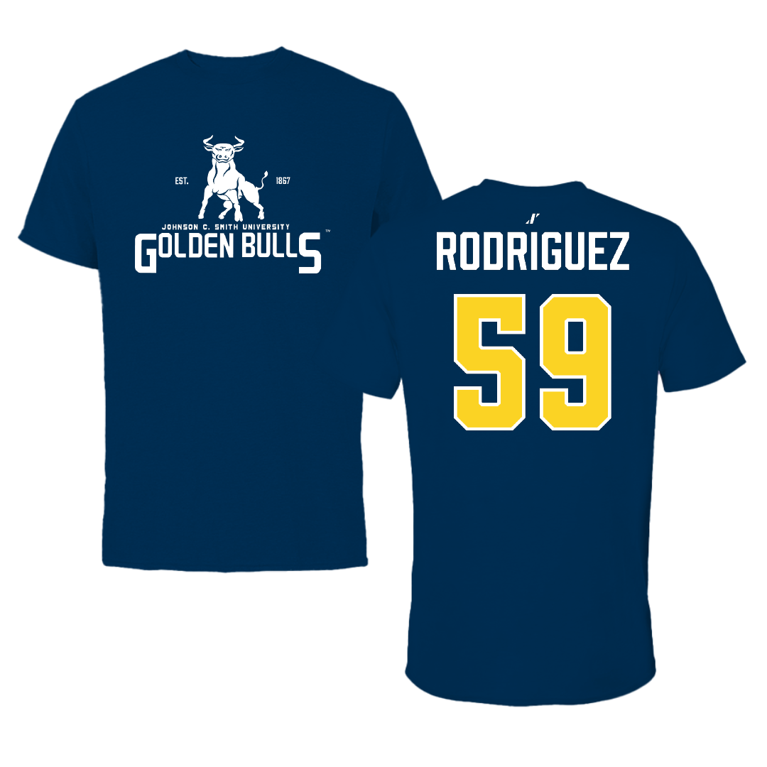 Johnson C. Smith University Football Navy General Tee - #59 Trey Rodriguez
