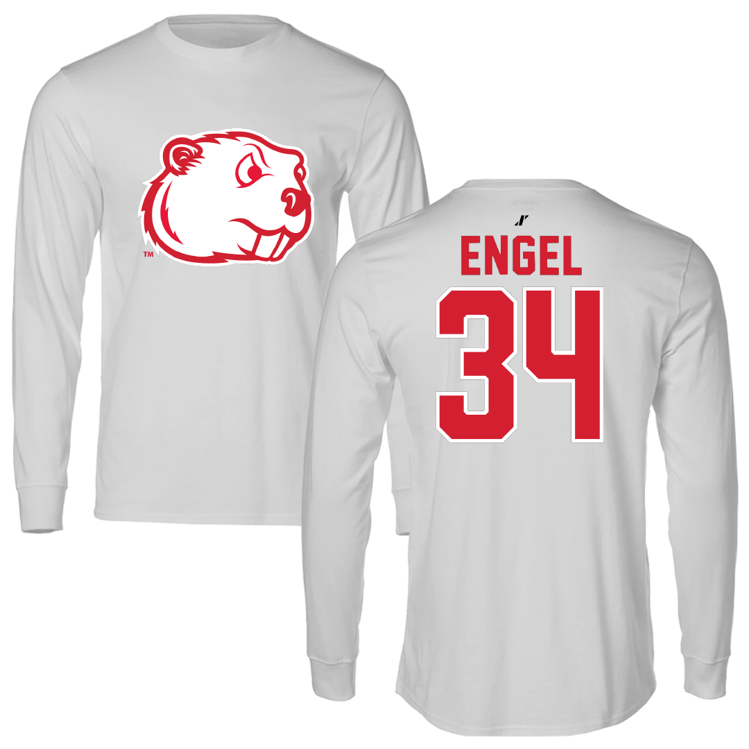 Minot State University Baseball Light Gray Performance Long Sleeve - #34 Alex Engel