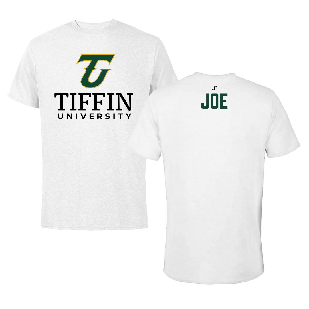 Tiffin University TF and XC White Performance Tee - Octavious Joe