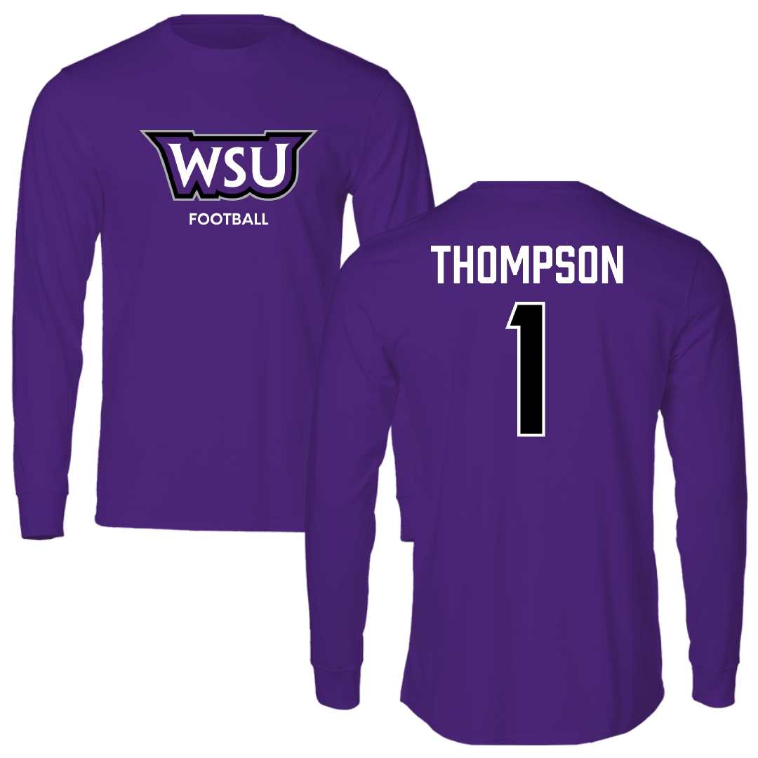 Weber State University Football Purple Long Sleeve - #1 Keahnist Thompson