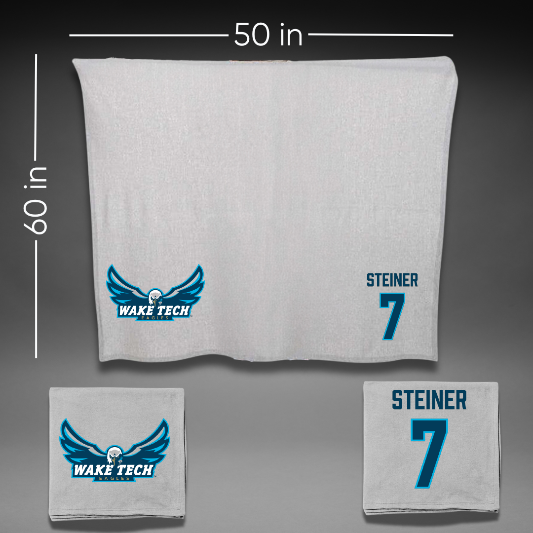 Wake Tech Community College Baseball Gray Blanket - #7 Jentz Steiner