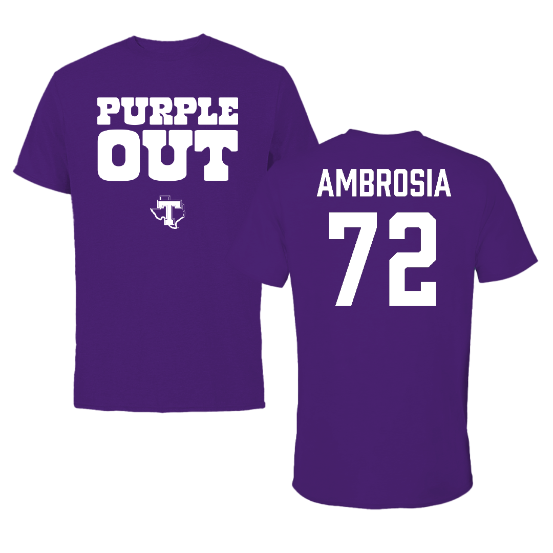 Tarleton State University Football Purple Out Performance Tee - #72 Alec Ambrosia