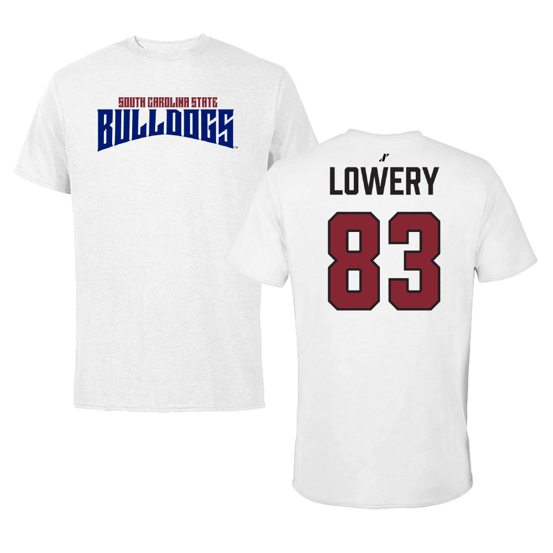 South Carolina State University Football White Classic Tee - #83 Terry Lowery
