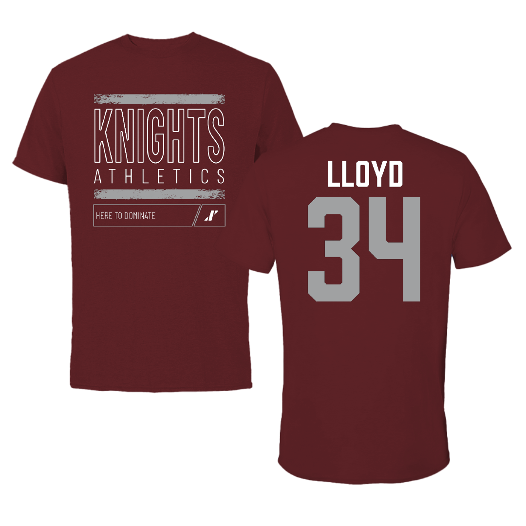 Southern Virginia University Baseball Maroon Dominate Performance Tee - #34 Seth Lloyd