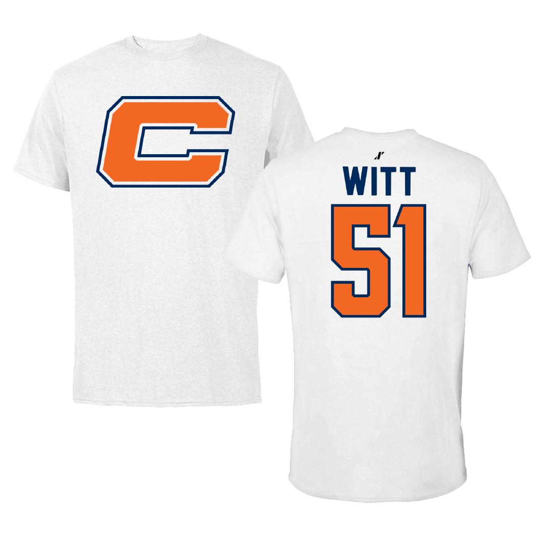 Carroll University Football White Performance Tee - #51 Jakai Witt