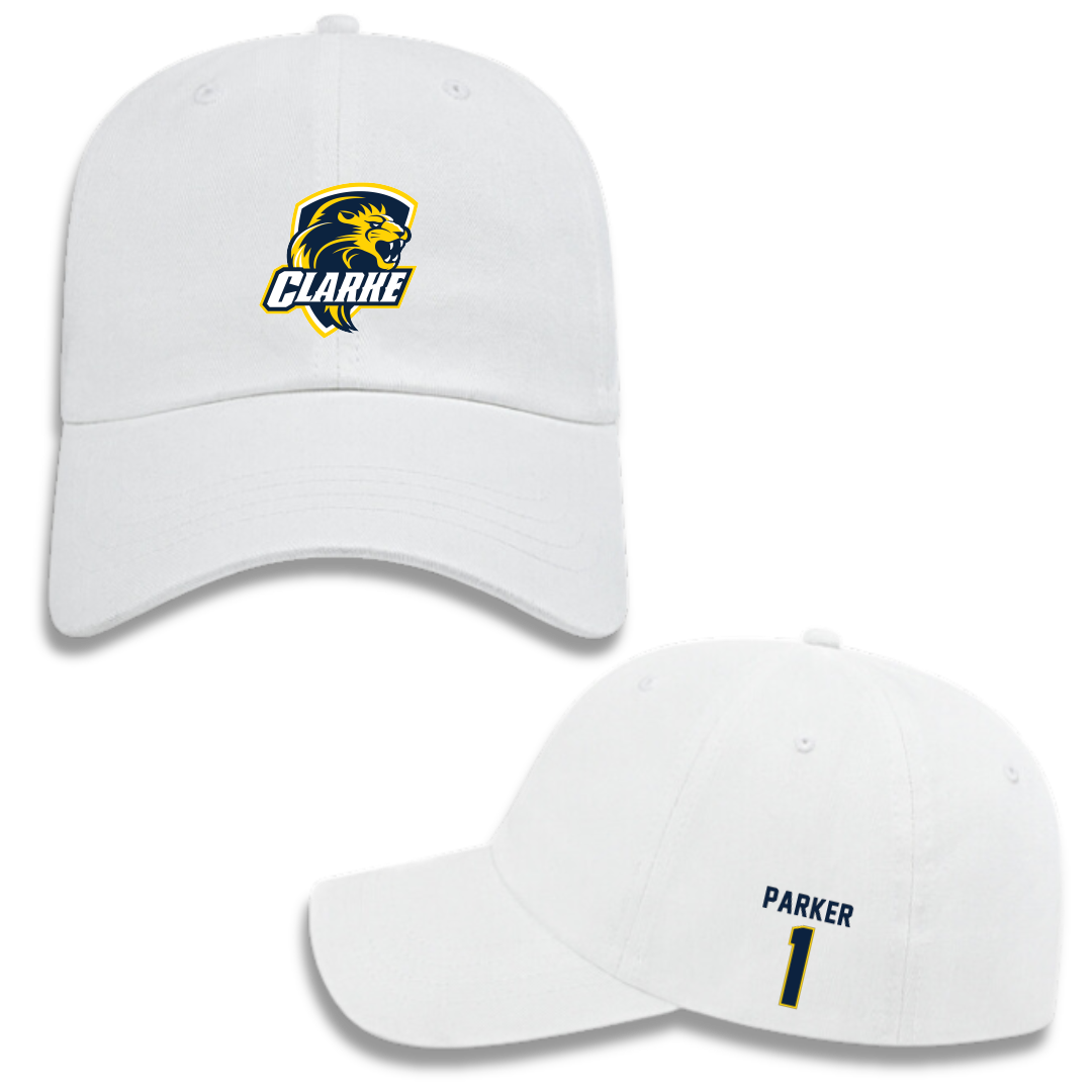 Clarke University Basketball (M) White Hat - #1 Sunny Parker