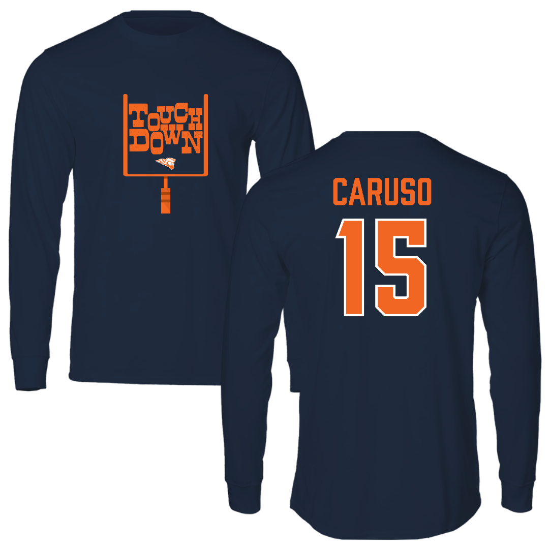 Carroll University Football Navy Touchdown Performance Long Sleeve - #15 Dominick Caruso