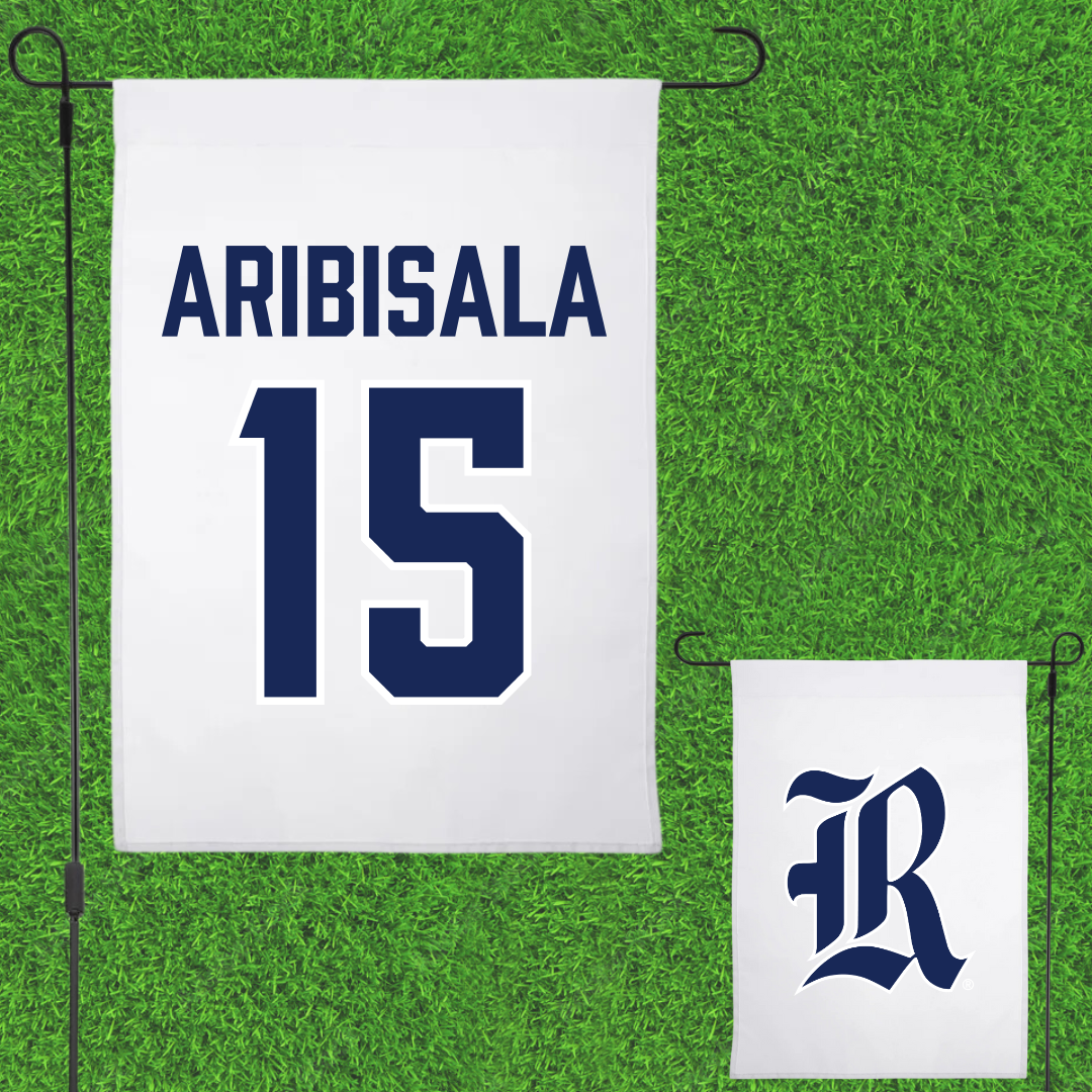 Rice University Football White Garden Flag - #15 Matthew Aribisala
