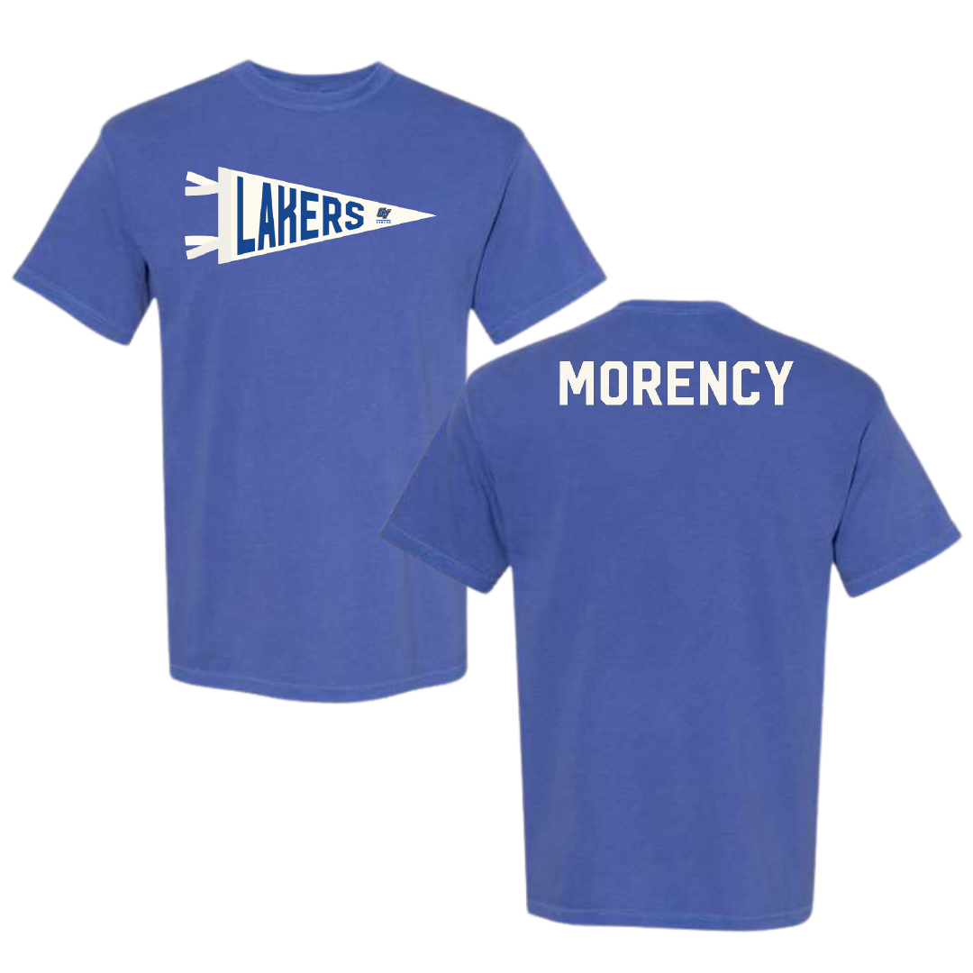 Grand Valley State University Wrestling Blue Pennant Comfort Colors Tee - Maclain Morency