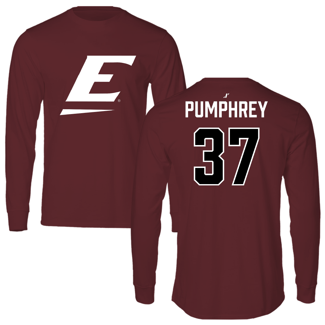 Eastern Kentucky University Baseball Maroon Performance Long Sleeve - #37 Cooper Pumphrey