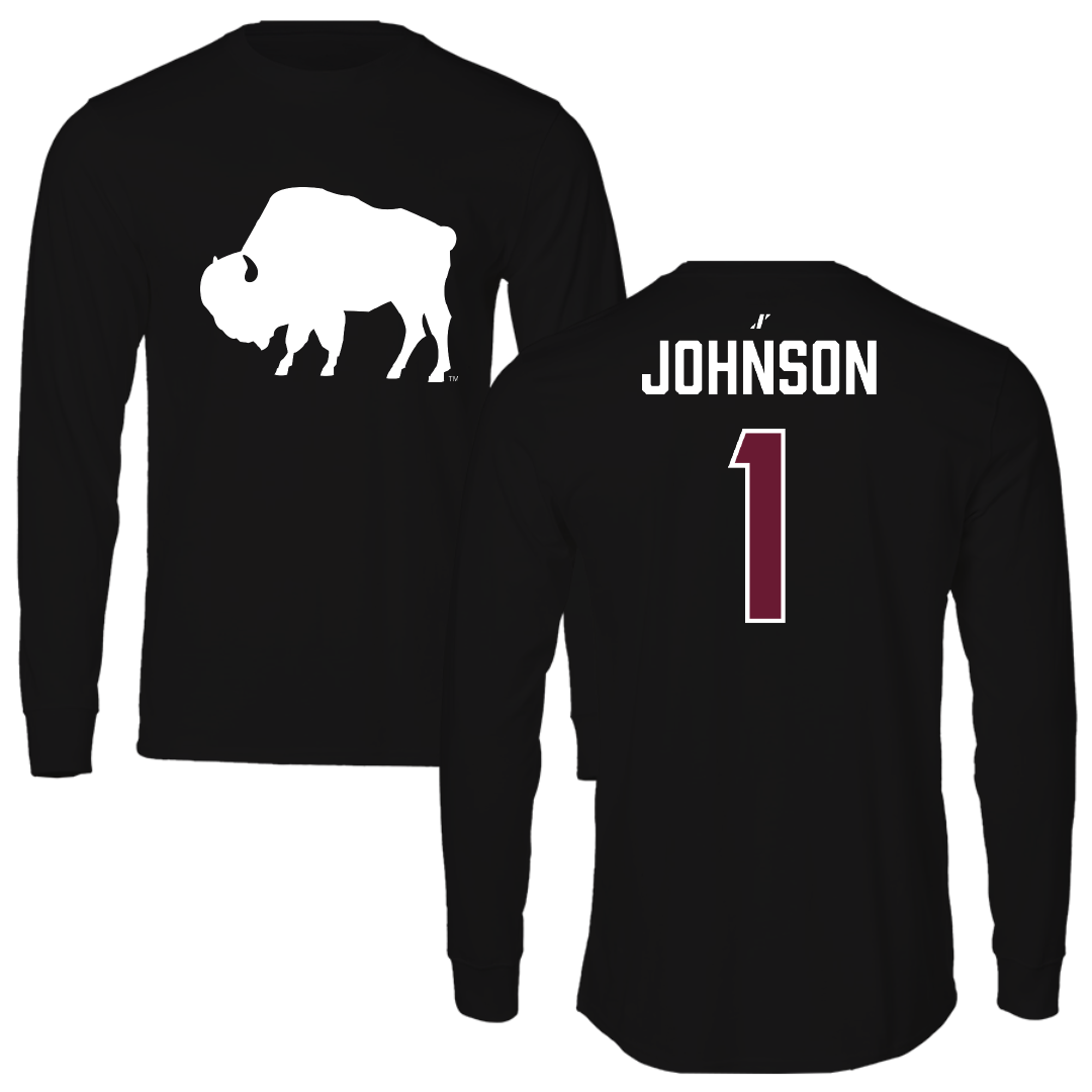 West Texas A&M University Football Black Performance Long Sleeve - #1 Sean Johnson