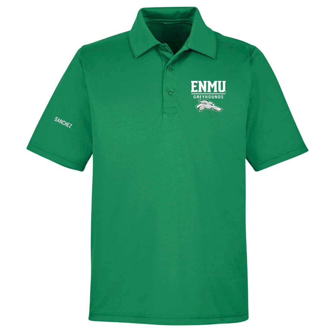 Eastern New Mexico University Football Green Polo - Bryce Sanchez