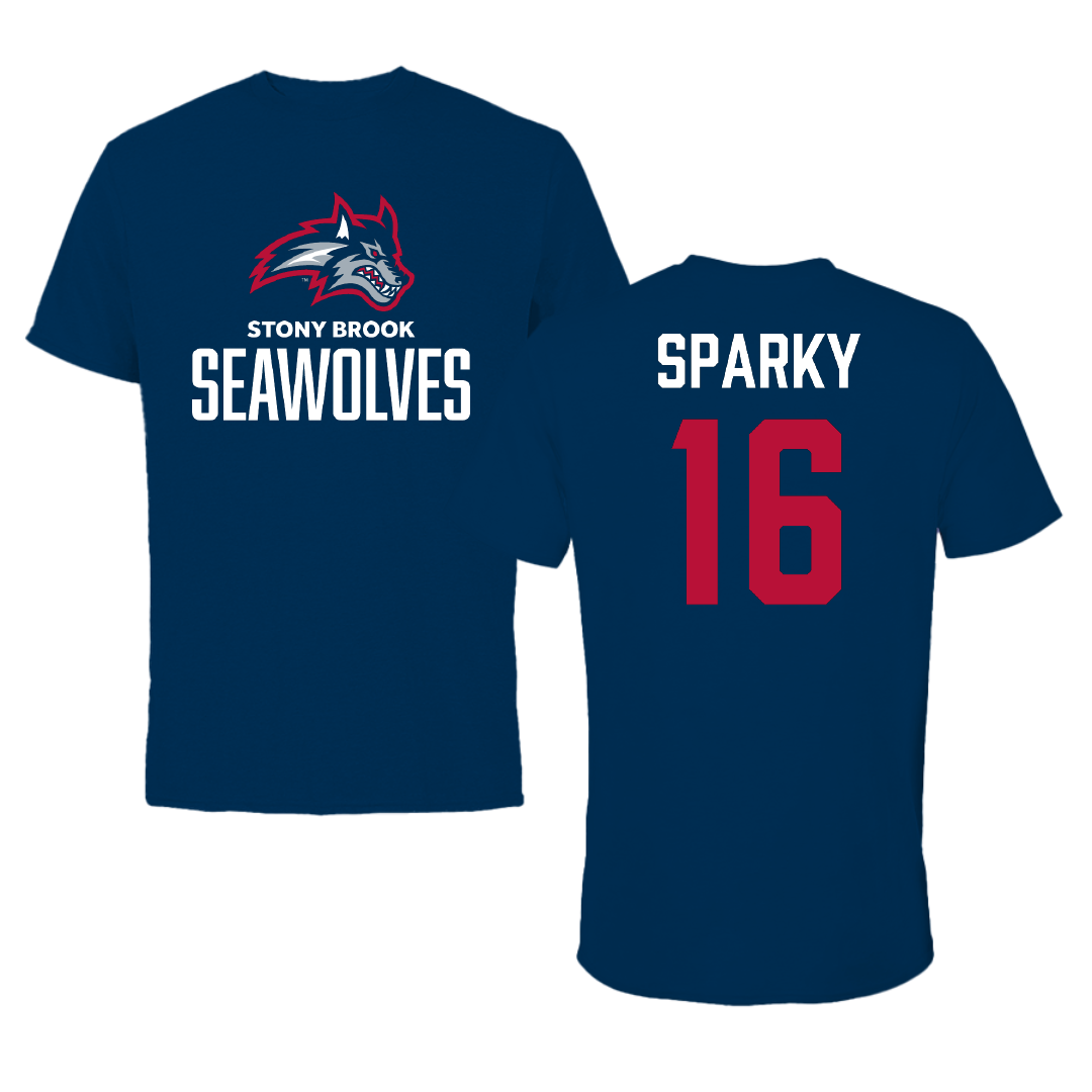 Stony Brook University Softball Navy Performance Tee - #16 Melissa Sparky