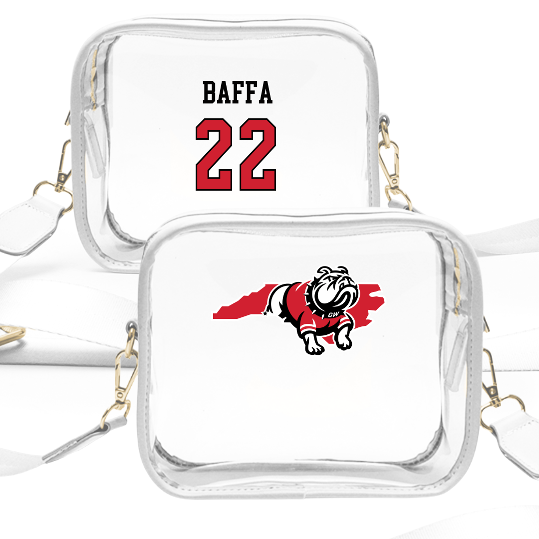 Gardner-Webb University Soccer (W) White Clear Stadium Bag - #22 Tavyn Baffa