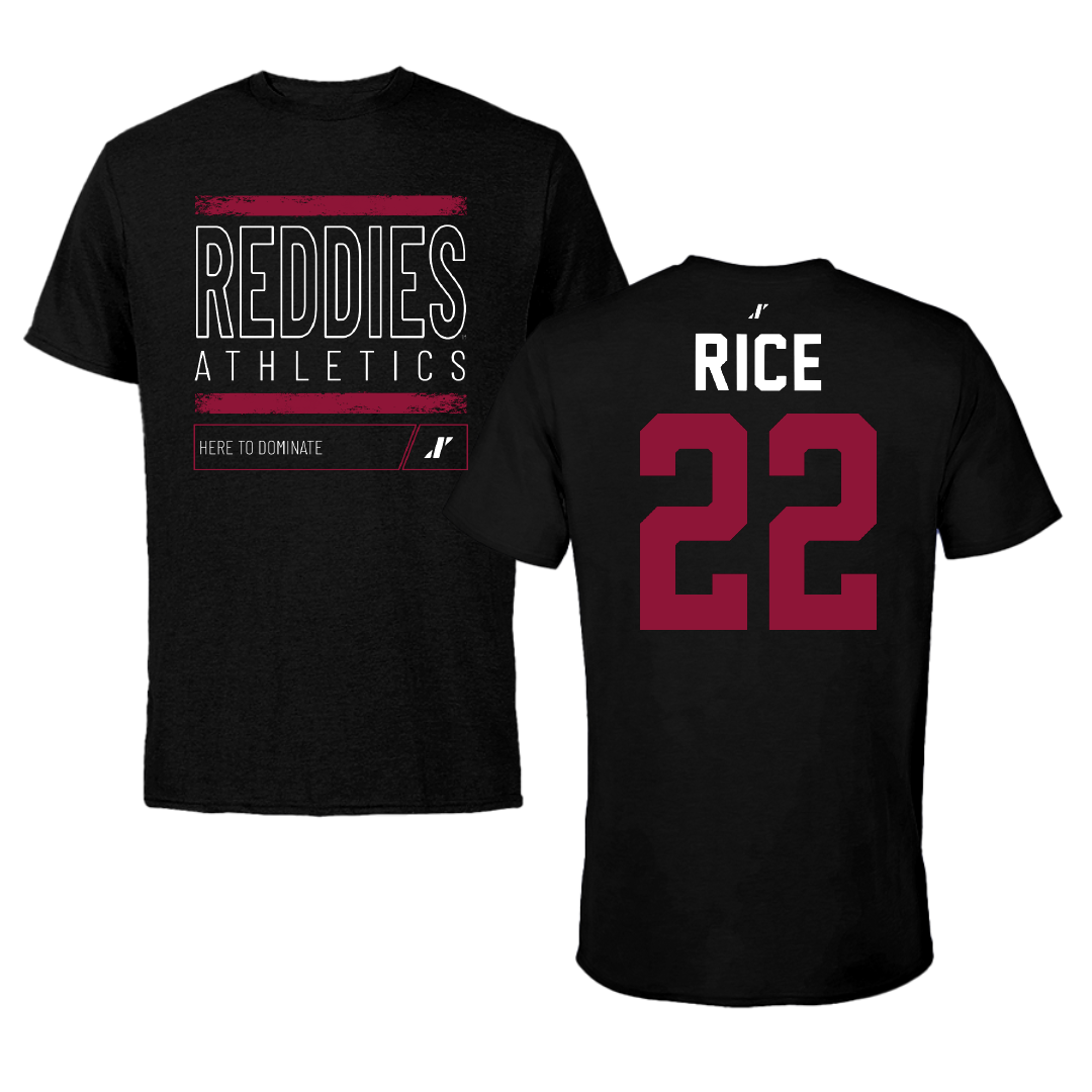 Henderson State University Baseball Black Dominate Performance Tee - #22 Luke Rice