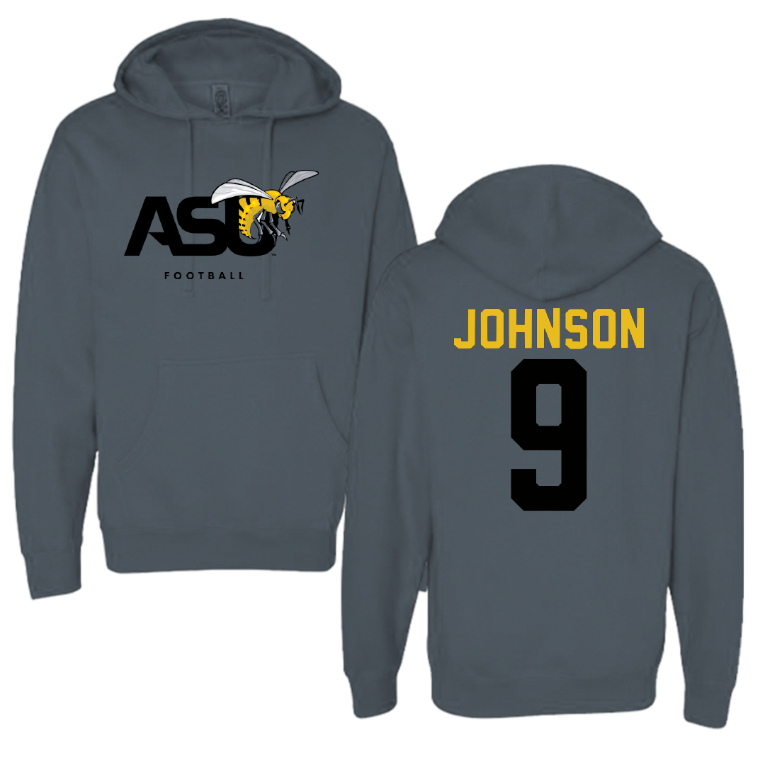 Alabama State University Flag Football Dark Gray Hoodie - #9 Tiyanna Johnson