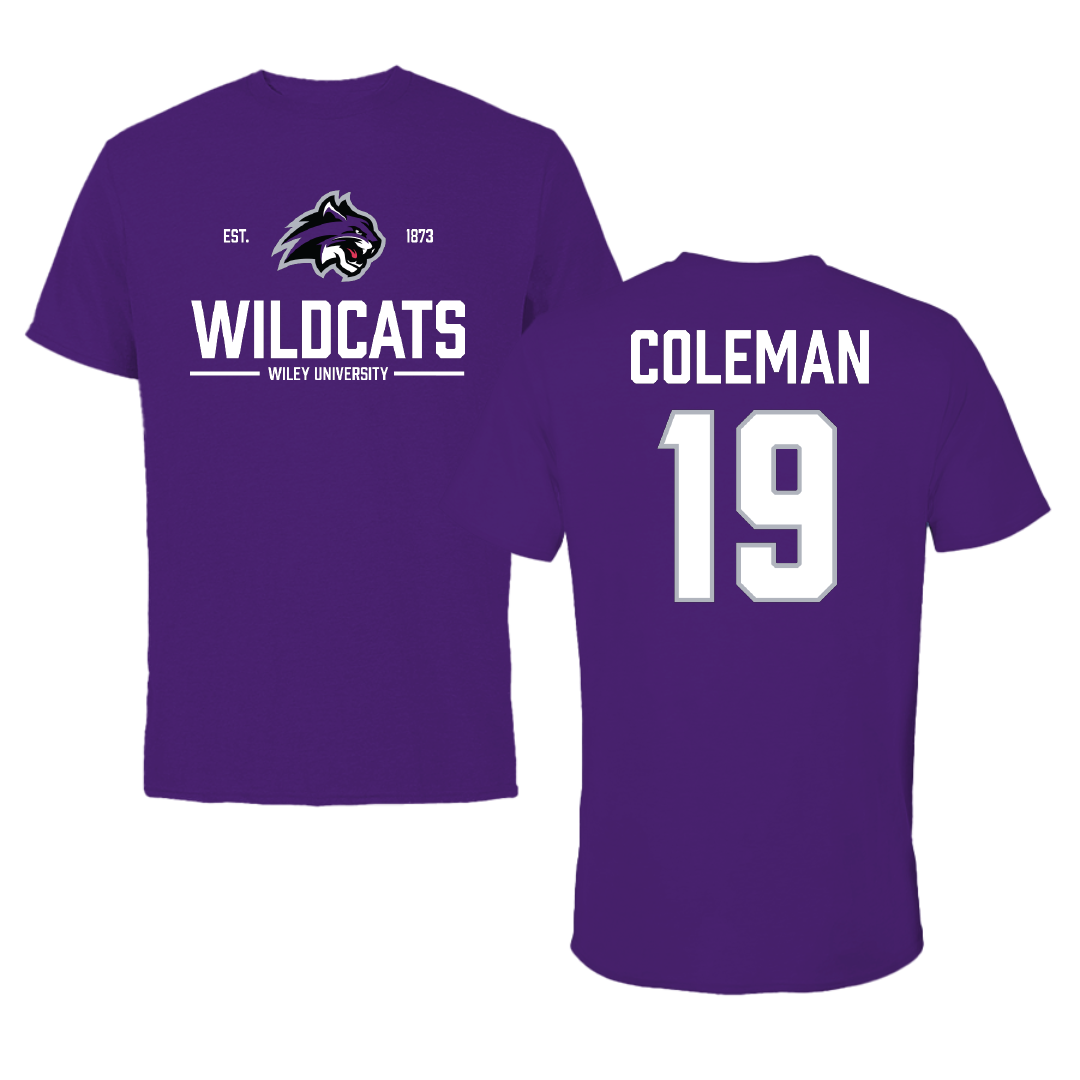 Wiley University Softball Purple General Tee - #19 Adriauna Coleman