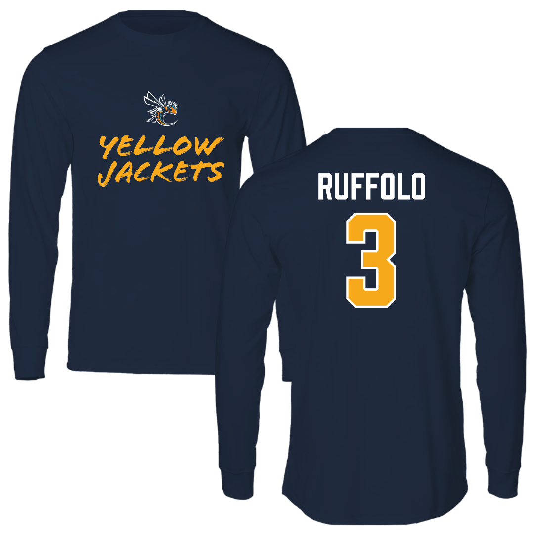 Cedarville University Basketball Navy General Performance Long Sleeve - #3 Anthony Ruffolo