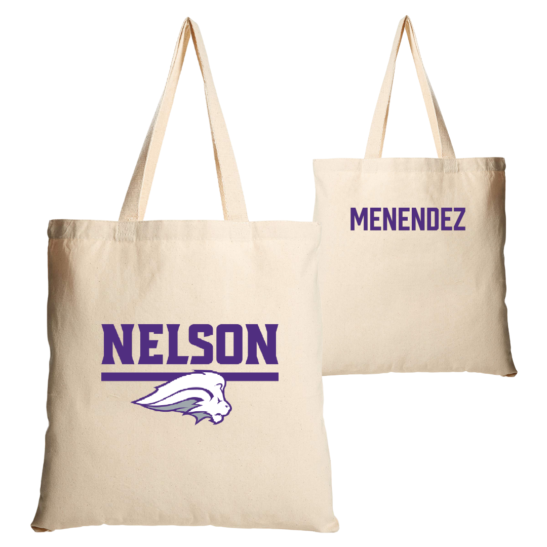 Nelson University TF and XC Tan Canvas Tote Bag - Analia Menendez