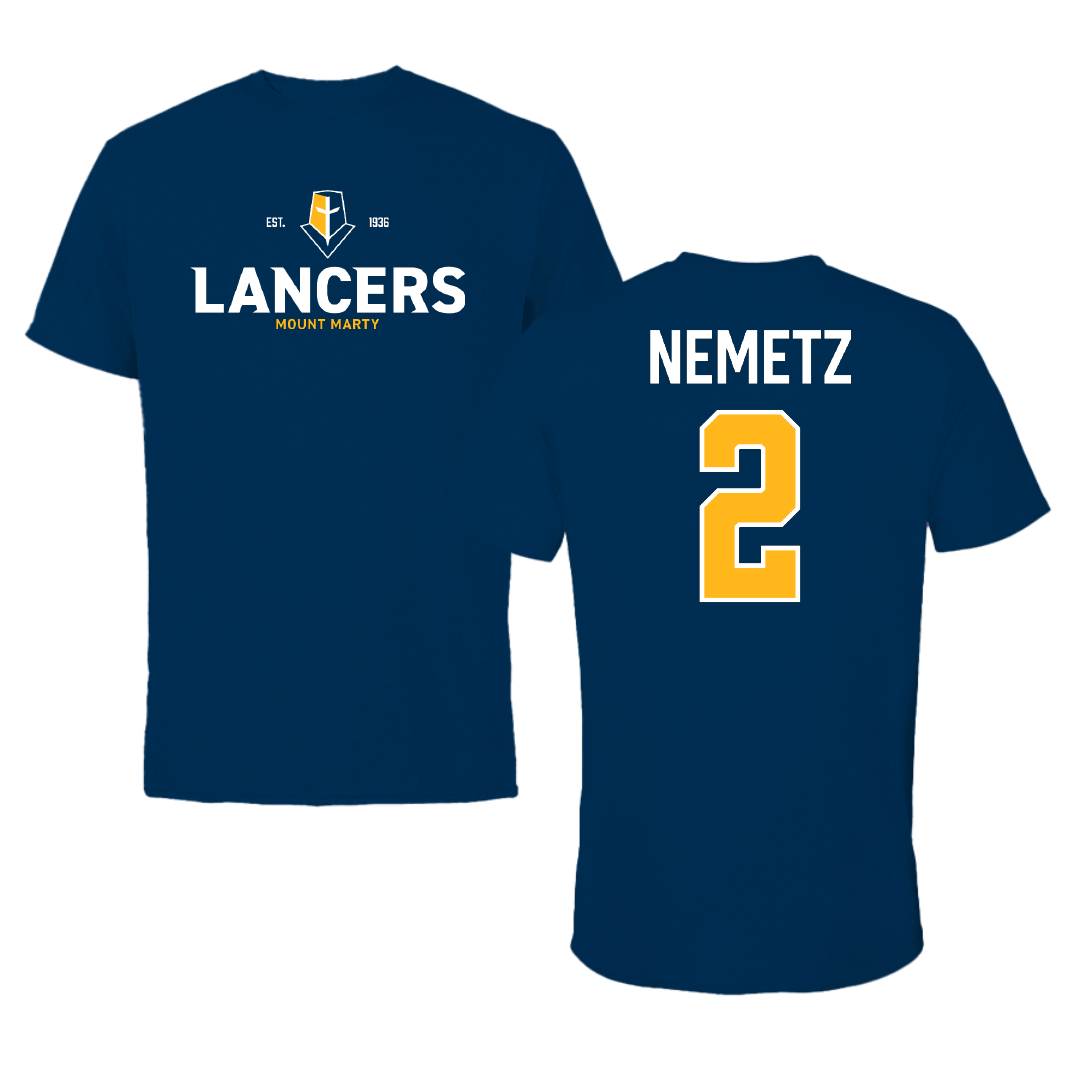 Mount Marty University Basketball Navy General Performance Tee - #2 Maci Nemetz