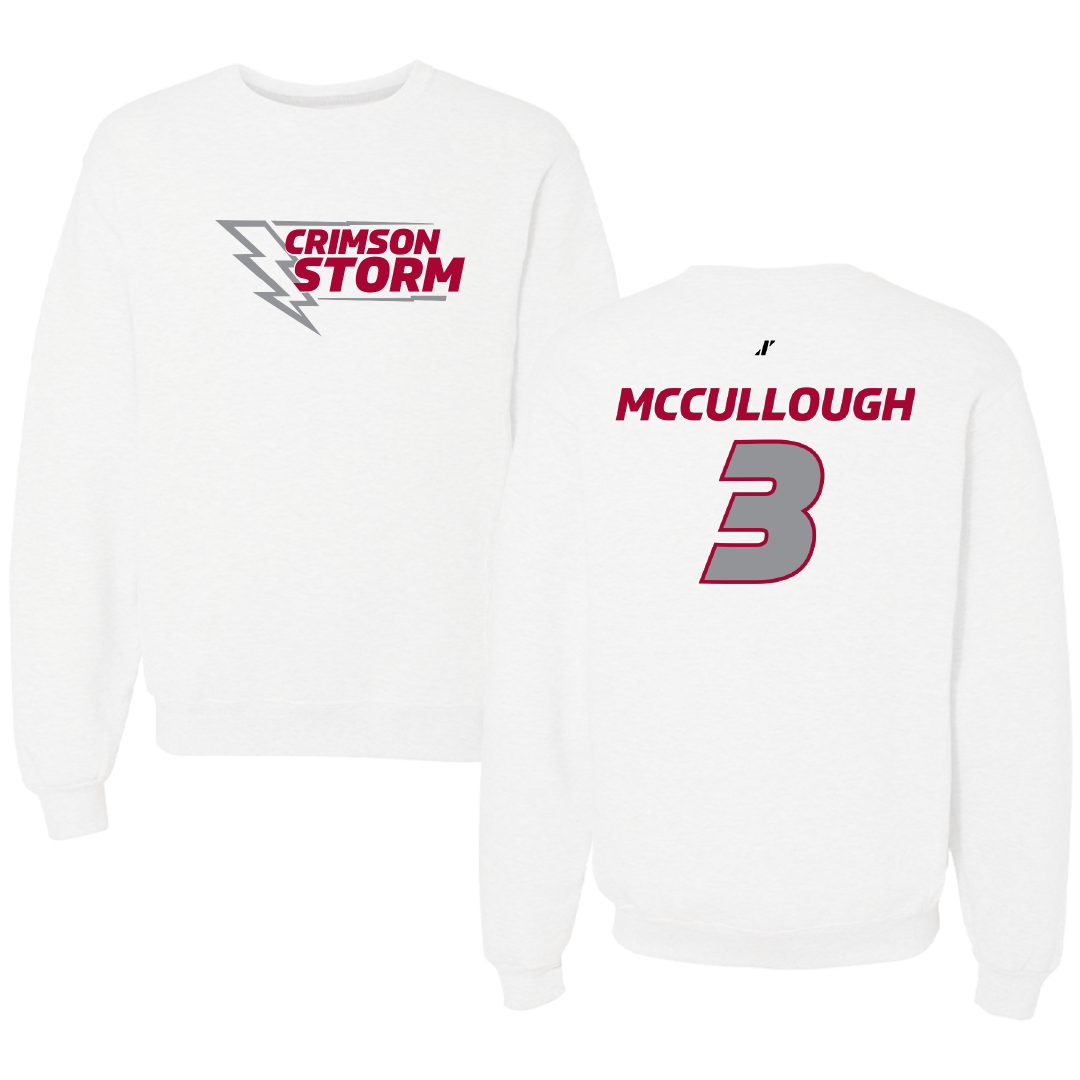 Southern Nazarene University Baseball White Crewneck - #3 Aiden McCullough