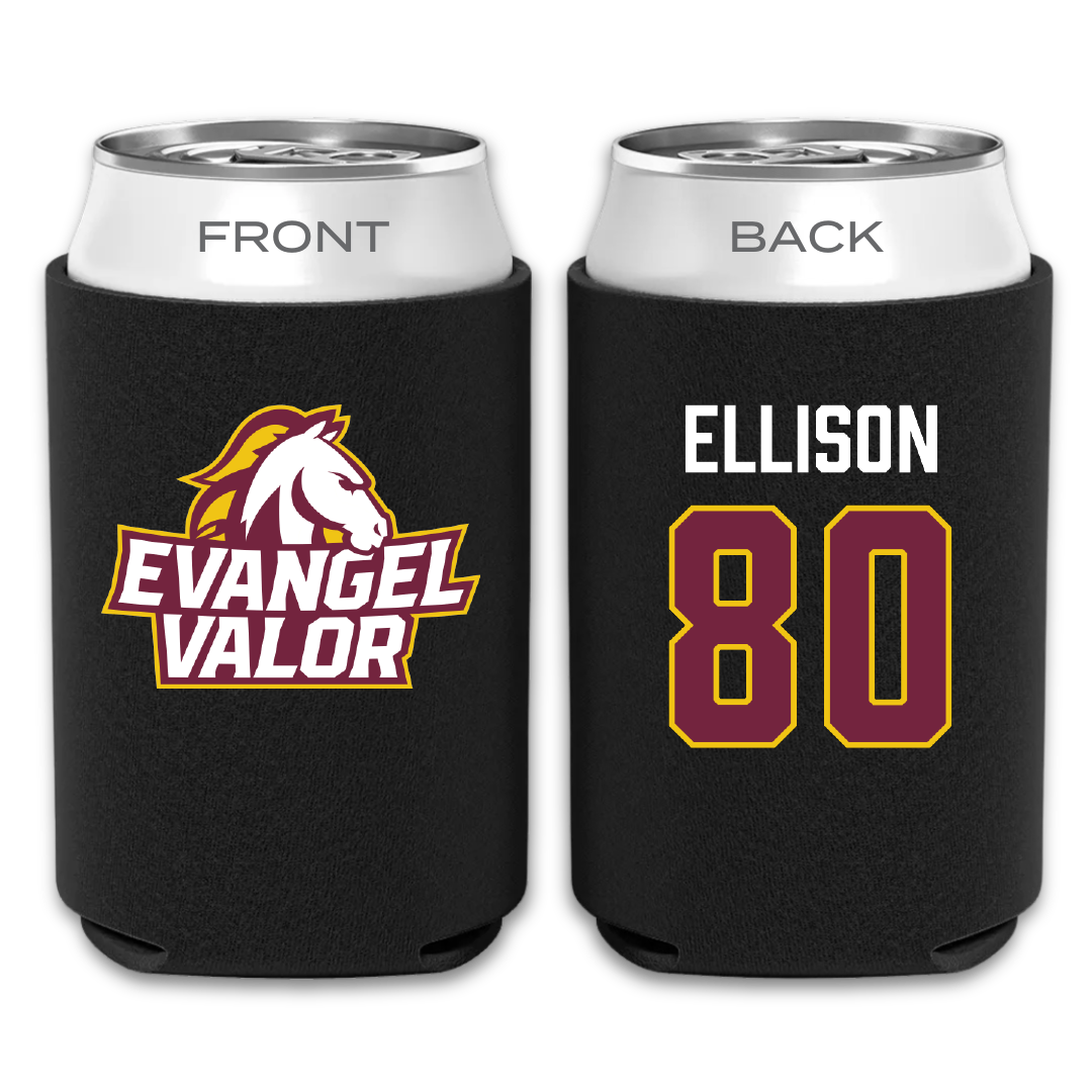 Evangel University Football Black Can Cooler - #80 Cannon Ellison