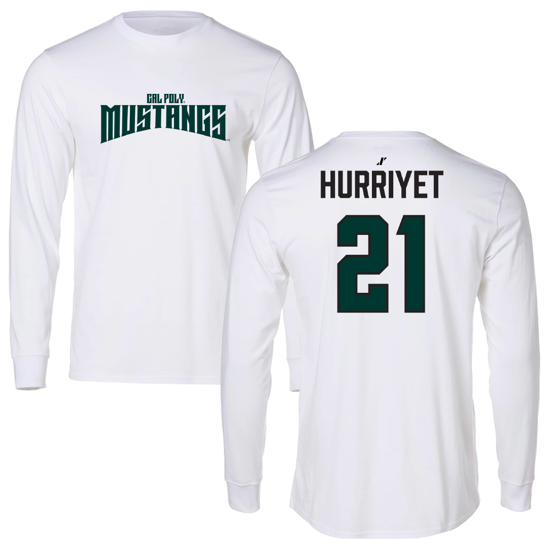 Cal Poly Volleyball (W) White Classic Long Sleeve - #21 Elif Hurriyet
