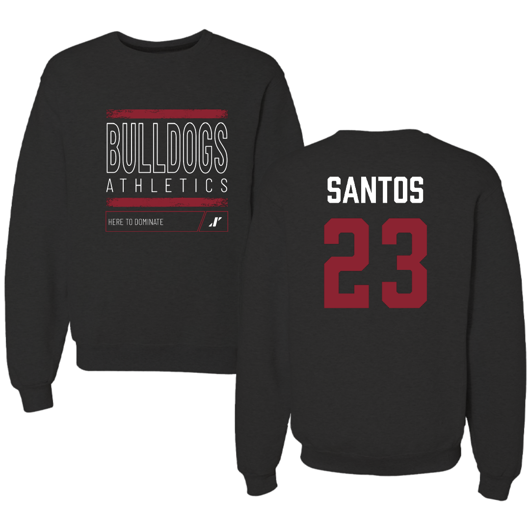 Dean College Soccer Black Dominate Crewneck - #23 Liam Santos