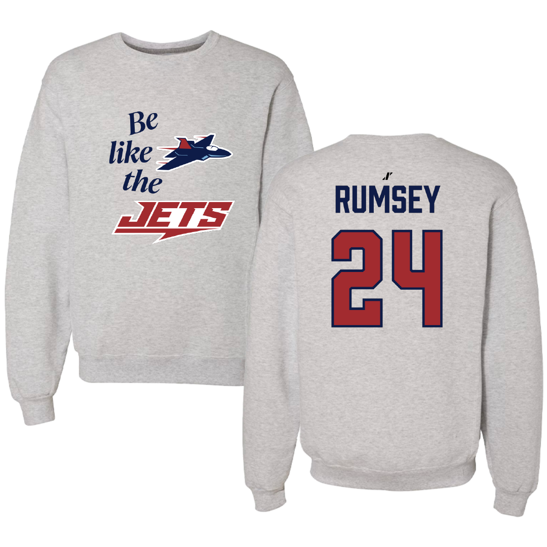 Newman University Softball Light Gray Be Like Us Crewneck - #24 Audry Rumsey