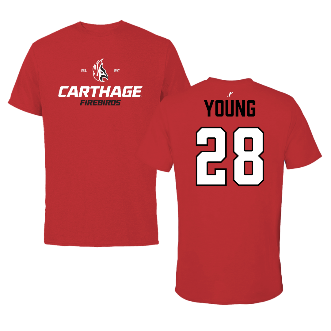 Carthage College Lacrosse (W) Red General Tee - #28 Karlie Young