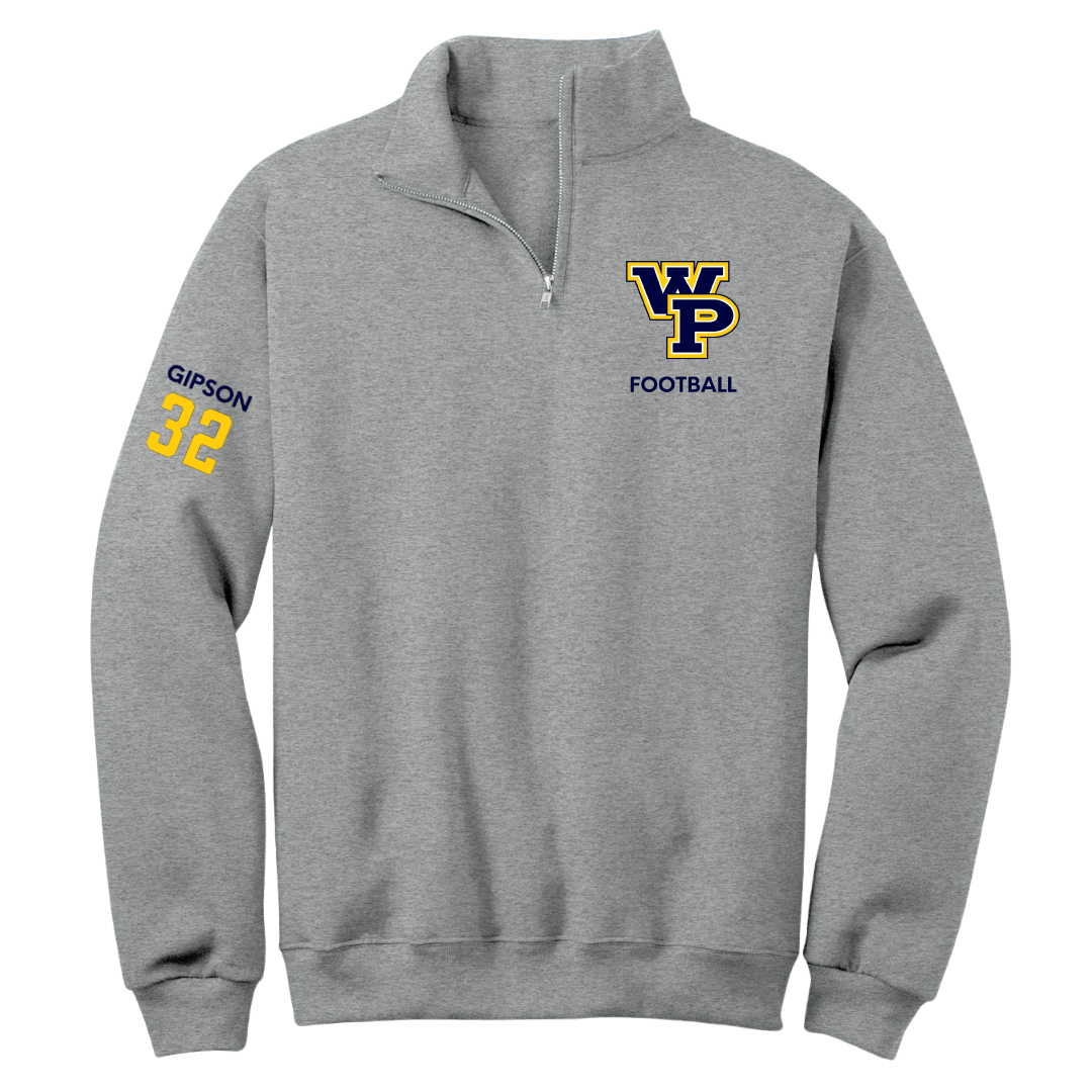 William Penn University Football Sport Gray Quarter-Zip - #32 MyKell Gipson