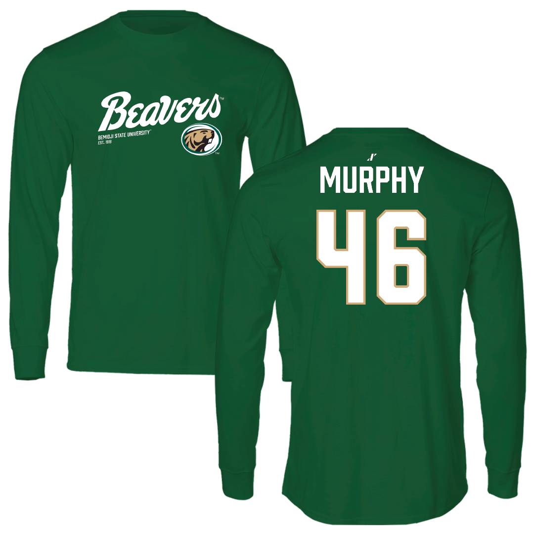 Bemidji State University Baseball Green General Performance Long Sleeve - #46 Andrew Murphy