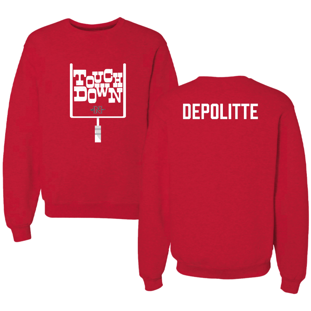 Nicholls State University Football Red Touchdown Crewneck - Peyton Depolitte