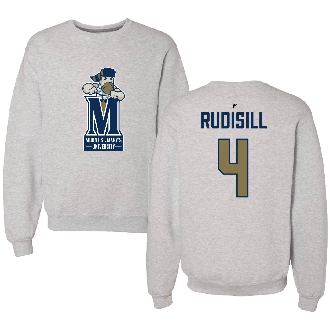 Mount St. Mary's University Baseball Light Gray Crewneck - #4 Bryce Rudisill