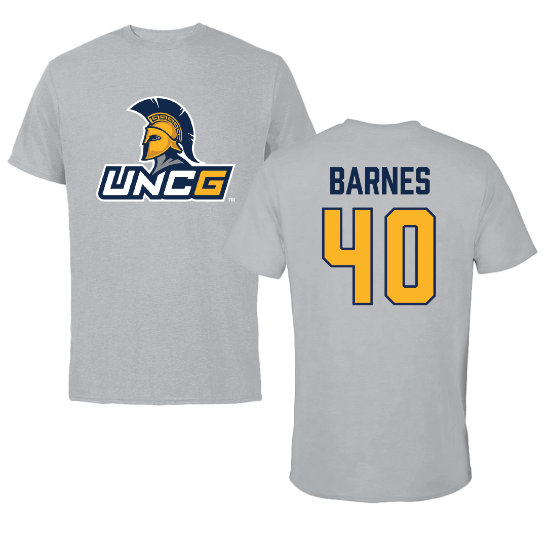 UNC Greensboro Baseball Sport Gray Tee - #40 Cole Barnes