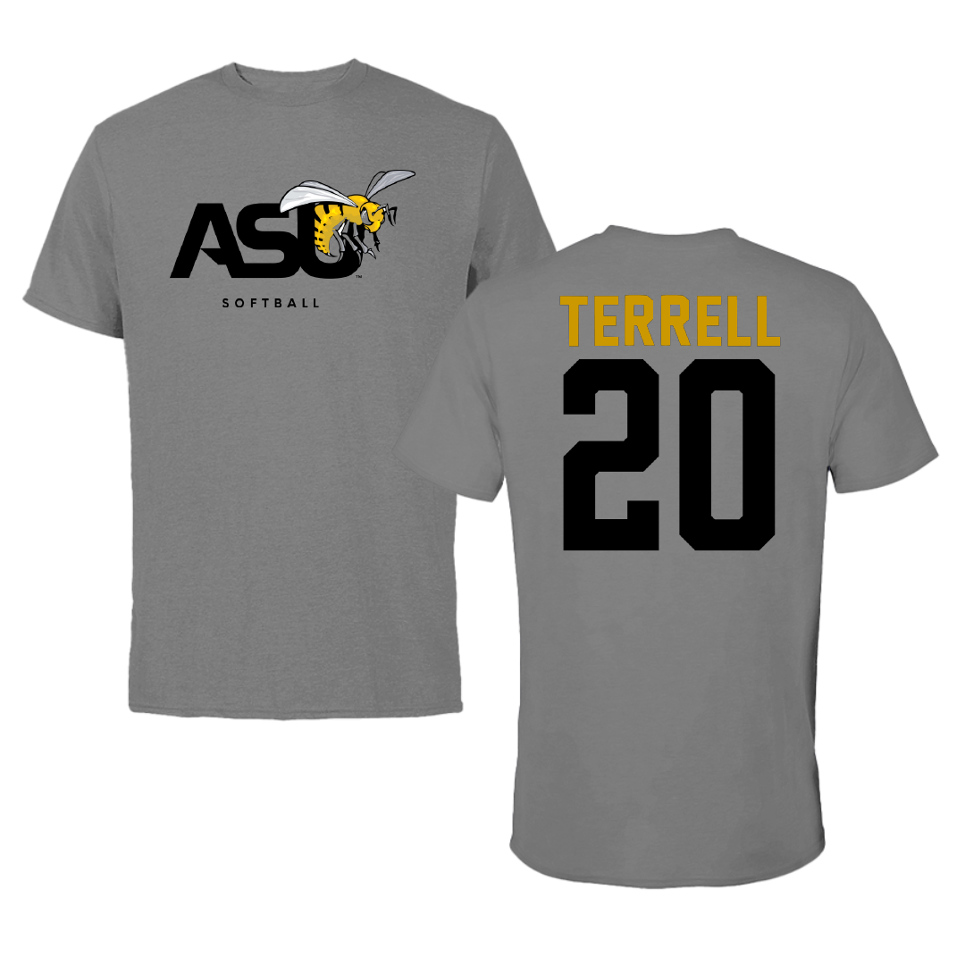 Alabama State University Softball Dark Gray Tee - #20 Jaibriel Terrell