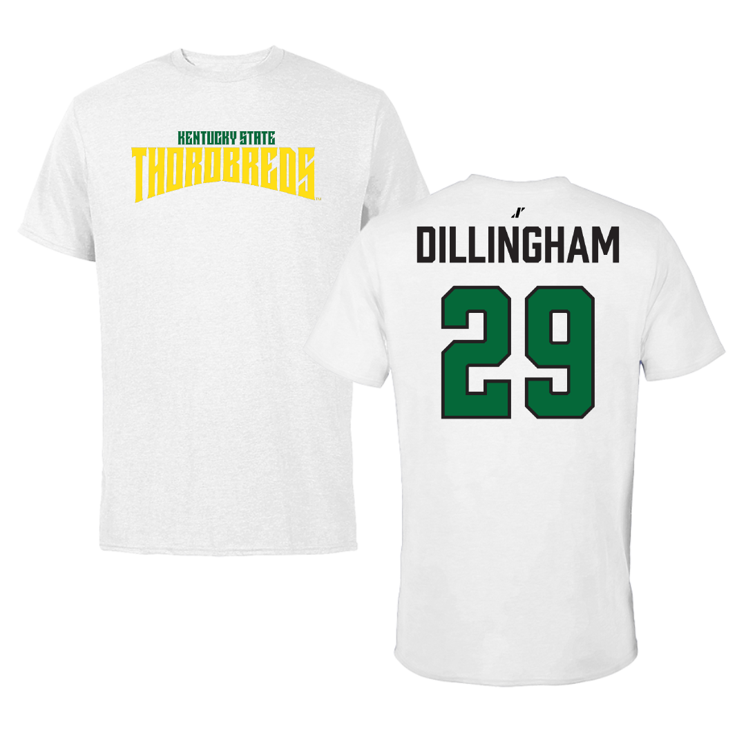 Kentucky State University Football White Classic Performance Tee - #29 Donovan Dillingham