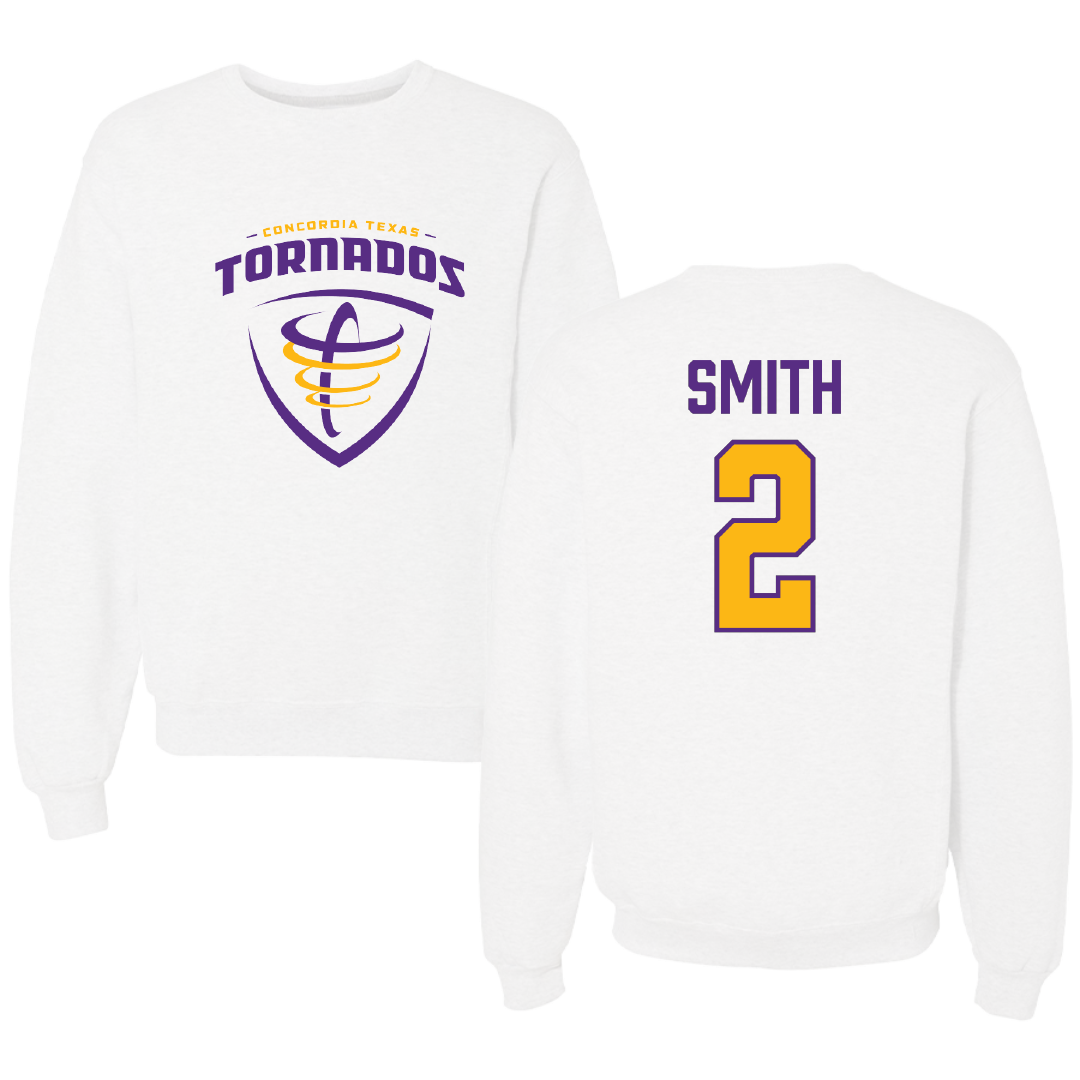 Concordia University (Texas) Baseball White Crewneck - #2 Hunter Smith